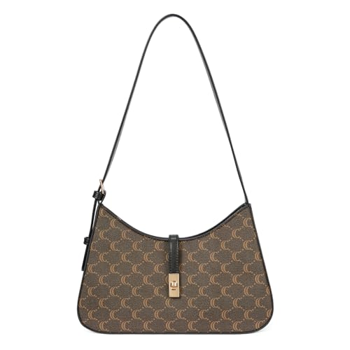 CLUCI Bolsa de ombro para mulheres, bolsas para mulheres, bolsas Hobo, bolsa tiracolo de couro vegano com alça ajustável, S-café Jacquard, Small, Tendência