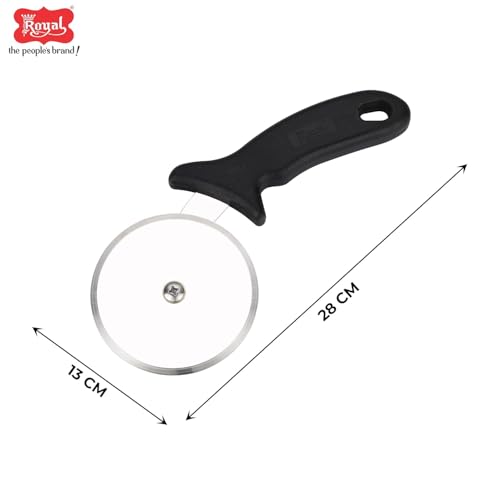 Image of Royal Stainless Steel Large Pizza Cutter | Premium Pizza Cutter - Ideal for Cutting Pizza /Sandwich /Breads /Burger /Paratha | Rotating Slicer