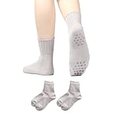 [Foot is Happy～足元に幸せを～] 【 履き口ゆったり 滑り止め付きソックス 】 靴下の名産地 奈良県産 日本製 靴下 レディース 婦人 消臭 綿100 オーガニックコットン 足首 ゆるい 締め付けない (22-25cm, ライトグレー 2足)