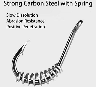 KTGCOZS Pack of 30 Fishing Hooks Baiting Dough Stainless Barded Fish Spring Tackle 6-14 Size (6# 30pcs)