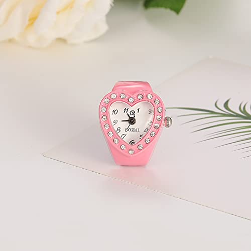 jewelrywe men women finger watch round analog easy read quartz finger rings watches adjustable size