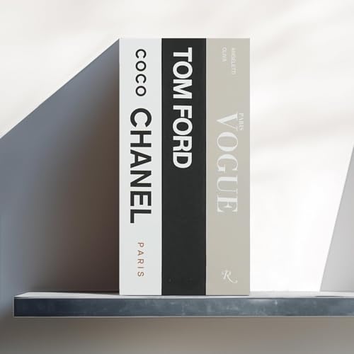 TOP CLADD Coffee Table Decorative Books for Home Decor, Fake Books for Decoration, Aesthetic Bookshelf Decor for Living Room Office Bedroom, 3 Piece, Black, White, Beige - Image 7