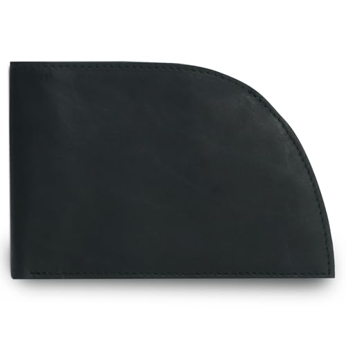 Image of ROGUE WALLET Genuine Leather Wallets for Men - Minimalist, Classic Curved Slim Front Pocket w / 3 Card Slots, Plastic ID Card Slot & Full Billfold Section - Perfect Gifts for Men (Black)