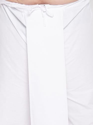 Image of Vastramay Plus Men's Pure Cotton Kurta And Dhoti Set || Classic Ensemble Of Lukhnowi Chikankari Kurta And Cotton Dhoti Set || Elegant For Holi & EID Celebration