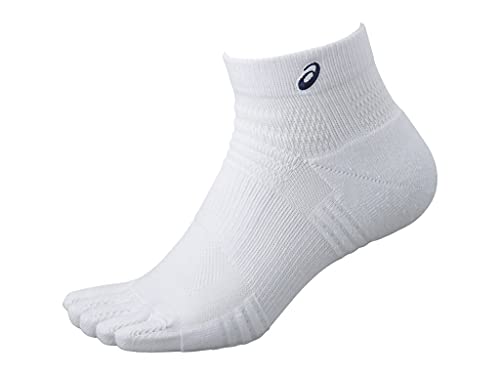 asics(アシックス) 5本指パイルソックス10 (xas458) 0150ホワイト×ネイビー 24cm(23-25)