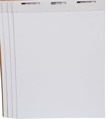 School Smart Unruled Easel Pads, 34 x 27 in, 50 Sheets, White, Pack of 4