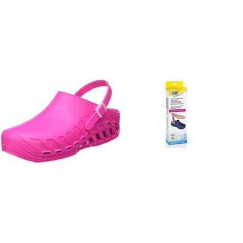 Zuecos Clog EVO Scholl profesionales con plantilla antiestática fucsia