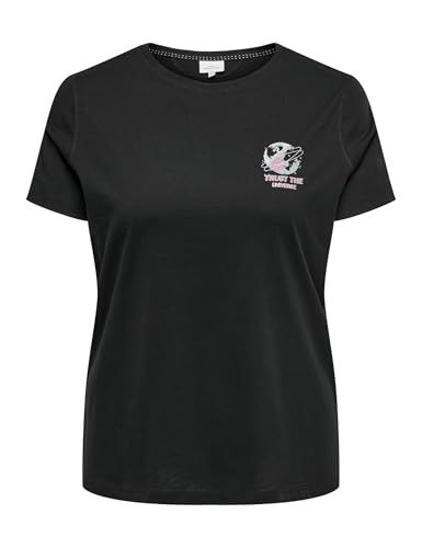 ONLY Carmakoma Carbrinna Life SS Reg tee Jrs, Negro, L Mujeres