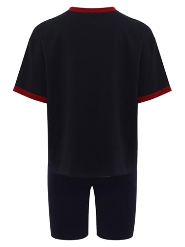 YEAHDOR Kids Girls 2 Piece Workout Set Moisture Wicking Short Sleeve Crewneck T-shirts with Shorts Set4