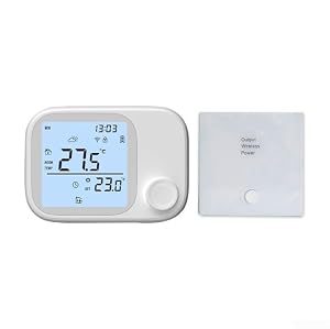 Kabelloses Raumthermostat für Zuhause mit RF433-Unterstützung, kompatibel mit Alexa, Sprachsteuerung, Vollbild-Touch-Display, programmierbarer Controller für Wasser (WLAN)