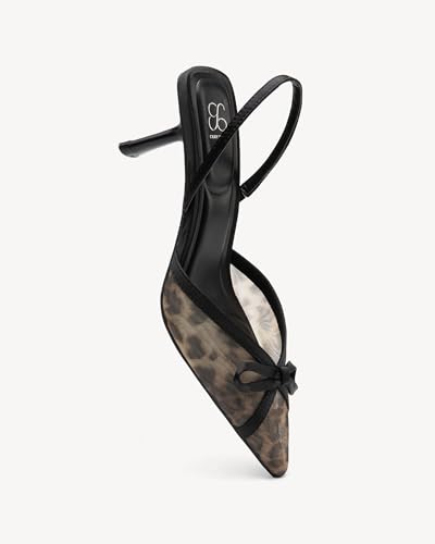 Women's Closed Toe Heeled Sandals - Elegant Mesh Pump with Thin Bow Strap, Comfortable Dressy Heels for Wedding, Party & Evening Wear2