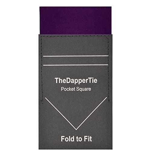 Purple Solid Flat Pre Folded Pocket Square on Card For Men