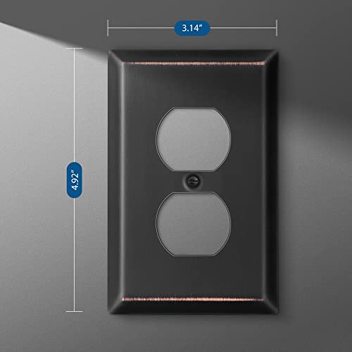 Dewenwils Duplex Outlet Wall Plate, Metal Wall Plates For Electric Outlet, Aged Bronze Switch Cover, 4-Pack #TOP5
