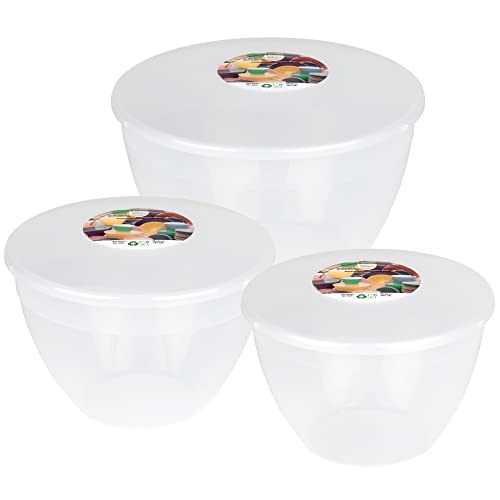 Just Pudding Basins 3 Larger Clear Pudding Basin Bowl Sizes and Lids in 1 Set 1x 1 5 Pint (850ml) 1x 2 Pint (1 14lt) 1x 3 Pint (1 71lt) Food Safe Plastic Steamer