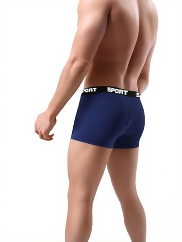 Men's Performance Boxer Briefs Moisture-Wicking Athletic Underwear for Gym Running Quick Dry Navy2