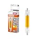 OSRAM LED Slim Line schlanke multicolor LED-Lampe mit R7s-Retrofit-Sockel, 4.5 W / 470 lm, klar, warmweißes Licht mit 2700 K, nicht-dimmbar, IP20, bleifreies Glas, 16 mm Durchmesser.