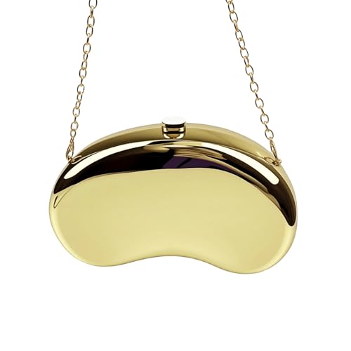 Image of Shiny Metallic Acrylic Clutch Purses For Women Wedding Handbag Evening Clutch Shell Purse
