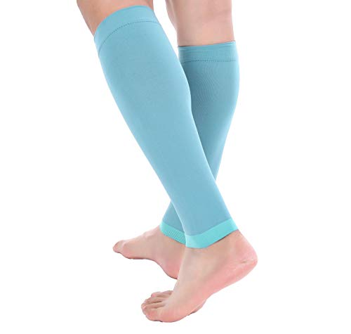 Image of Doc Miller Calf Compression Sleeve - 1 Pair 20-30mmHg Support (Teal, 5X-Large)