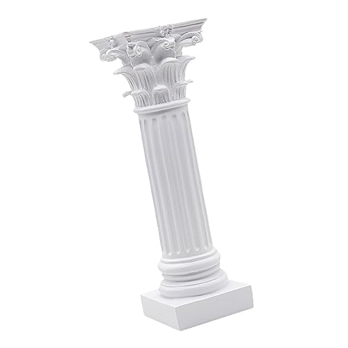MUCKLILY Roman Column Sculpture Garden Roman Pillar Statue Small Stand Roman Wedding Pillar Photo Stand Greek Column Statues Photo Ornaments Mini Cake Resin White Simple Household Products