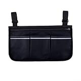 600D Oxford Stoff Seitentasche für Rollstühle Wasserdichtes und praktisches Zubehör (schwarz)