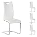 IDIMEX Lot de 4 chaises de Salle à Manger SABA avec poignée intégrée et piétement chromé, revêtement en synthétique Blanc