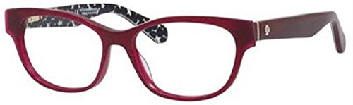 Kate Spade Plastic Rectangular Eyeglasses 50 0S4P Burgundy Black Transparent