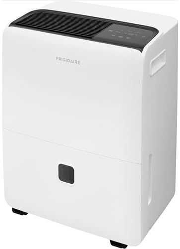 Image of Frigidaire 60-Pint Portable Dehumidifier with Built-In Pump for Large Rooms & Basements, Custom Humidity Control, Auto Shut Off, White