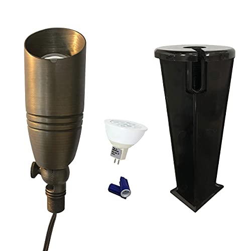 Gkoled 120W Low Voltage Transformer With 10Pcs Brass Landscape Spotlights (Bulbs Included) #TOP6