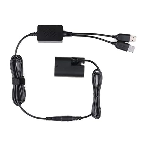 ACK-E6 Dual USB Power Kit AC Adapter Replacement DR-E6 DC Coupler Dummy Battery Compatible with Canon EOS 5DS, 5DS R, 5D Mark II, 5D Mark III, 60D, 60Da, 6D, 70D, 7D, 80D DSLR Cameras Cover