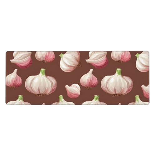 Grand tapis de souris de jeu 30,5 x 80,9 cm en caoutchouc imprimé ail réaliste