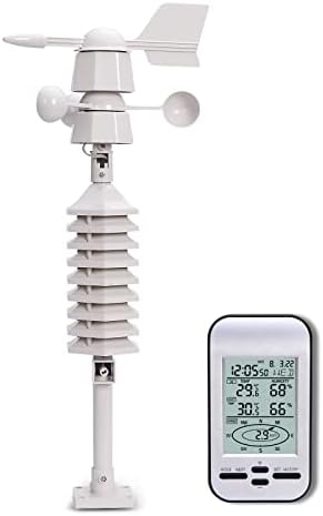 Home Wireless Weather Stations, Multifunctional Wireless Weather Station with Measure Temperature, Humidity, Wind Speed/Wind Direction, Alarm Clock