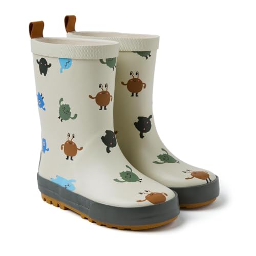GIOSEPPO, Modelo HOWELL. Botas de agua con dibujos de mostruitos y forro interior de pelo. Cuentan con suela antideslizante y plantilla extraíble y acolchada.