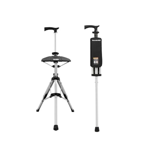 杖 ステッキチェア 折りたたみ椅子 耐荷重120kg ワンタッチで変わり 軽量 折り簡単 組立不要 三脚 高さ84cm アルミニウム ハイキング アウトドア 行列 登山 散歩 お釣り お年寄り 敬老の日 誕生日