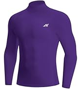 Nakuvara Men's Compression Shirt Mock Neck, UPF 50+ Long Sleeve Workout Undershirts, Quick Dry At...