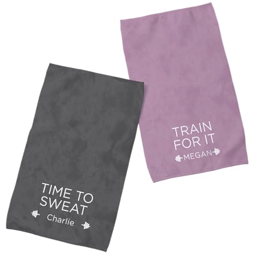 Personalized Gym Towel for Men & Women - Custom Fitness Towels for Workout, Yoga, Sports - 24 Design Colors - Absorbent & Durable - 15