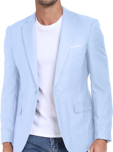 Mens Casual Blazer Blue Suit Blazer Jacket Stylish Sport Coats fo...