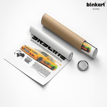 Image of BLINKART Nissan & Toyota Skyline & SupraCar Posters Sticker Gift Items for Boys Room Wall Decor || Comes with Double-Sided Tape|| Decoration Bedroom Living Room Office Studio Decor | 12x18 In (A3) - CAR-267