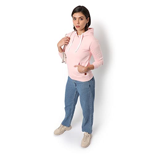 Image of Campus Sutra Women cotton Premium Zipper Hoodie-Grey