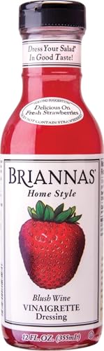 BRIANNAS - Home Style Blush Wine Vinaigrette Dressing – Fine Salad Dressing made with Premium Ingredients - Gluten Free, Kosher, & Vegan - 12 oz. Bottle