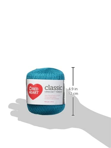 Image of Red Heart Crochet Thread Yarn, 300 Yards, Peacock, 1 Count (Pack of 1)