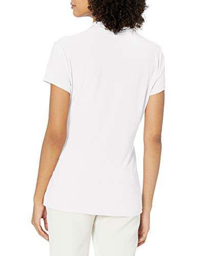 Dkny Women's Short Sleeve Side Ruche Top, White, Large #TOP3
