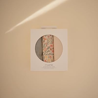mushie Water Repellent Changing Pad Liners | Made with Organic Cotton | Set of 3 (Pastel Blooms Combo)