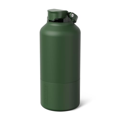 Image of BruMate Rise 65oz Water Bottle With 100% Leakproof Covered Silicone Straw | Insulated Stainless Steel Water Bottle With Removable Straw | Fast Flow | Soft Sip Silicone Spout | BPA-Free (OD Green)