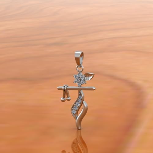 Image of Miss Highness 925 Sterling Pure Silver Pendant for Men & Boys, Religious Pendants with Chain, Minimal Silver Jewellery, with Certificate of Authenticity, Birthday, Anniversary, Gift for Husbandfriend