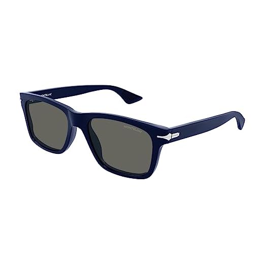 Montblanc MB0263S-004 54 Sunglass Man Recycled Ace Gafas de Sol, Sport, Multicolor (Multicolor), Talla única