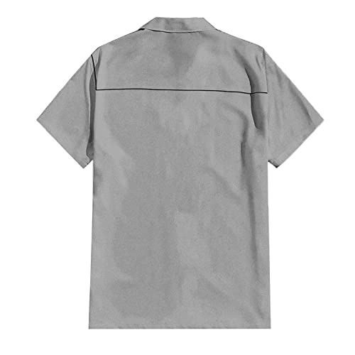 Shirts for Men Cuban Shirts Guayabera Button Down Shirt Short Sleeve Summer Hawaiian Shirt4