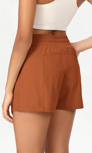 ODODOS Stretch Woven Athletic Shorts for Women High Waist Summer Lightweight Casual Shorts with Pockets3