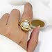Kokoma Fashion Pearl Statement Ring for Women Gold-Tone Stainless Steel Minimalist Stacking Promise Ring Engagement Wedding Band Birthday Comfort Fit (7)