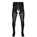 iixpin Herren Mesh Ouvert-Hose Strumpfhose Männer glänzend Stockings Pantyhose Mesh Transparent Stützstrumpfhose Schwarz One Size