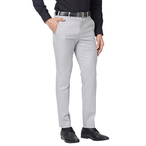 Image of Park Avenue Men's Neo Fit Structure Pattern Polyester Blend Flat Front Formal Regular Fit Trouser